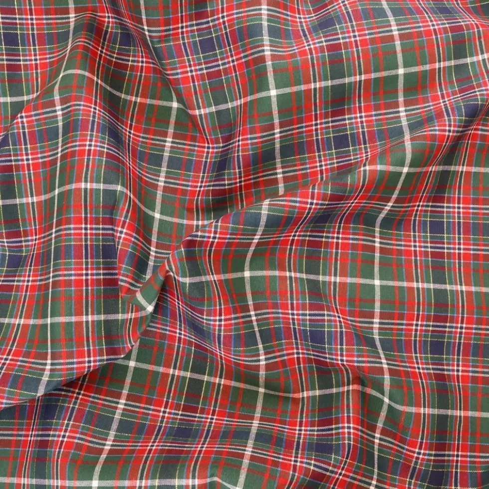Tovagliolo su misura Tinto in filo Tartan Verde dettaglio Lurex