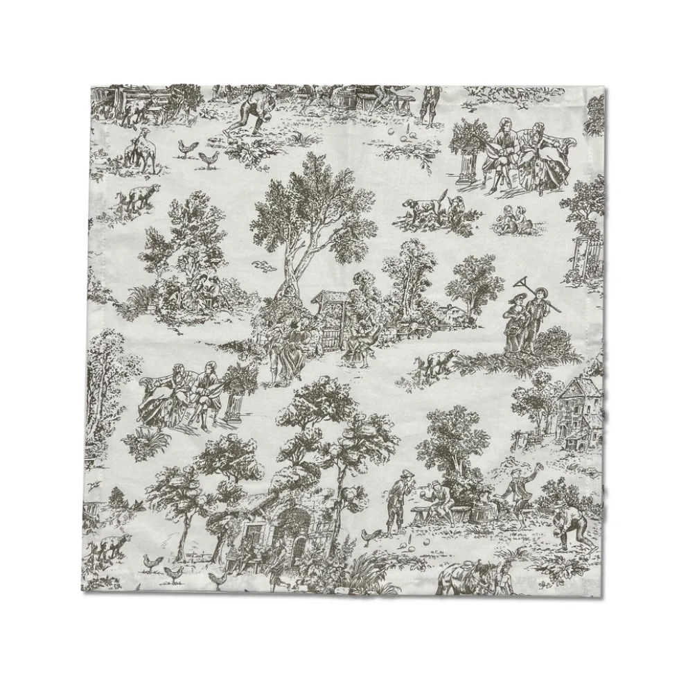 Tovagliolo su misura Toile de Jouy Tortora