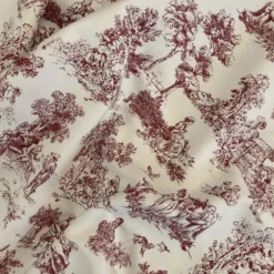 Tovagliolo su misura Toile de Jouy Bordeaux fondo Panna