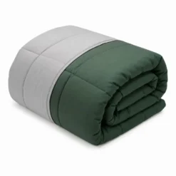 Trapunta Piumotta Verde Bosco invernale 350 gr Matrimoniale